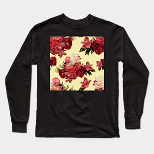 Just Flowers on Pale Yellow Long Sleeve T-Shirt